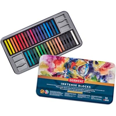 Derwent Inktense Permanent Watercolour Blocks Set of 36 - Watercolour Paints Derwent Inktense Permanent Watercolour Blocks Set of 36 - Watercolour Paints