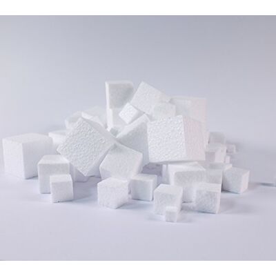 Creative Labs White Styrofoam Polystyrene Cubes for Modelling Pack of 100 3D Shapes in Mixed Sizes by BCreative ® Creative Labs White Styrofoam Polystyrene Cubes for Modelling Pack of 100 3D Shapes in Mixed Sizes by BCreative ®