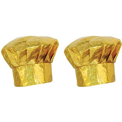 Beistle 60963 Prismatic Fabric Baking Chef's Hats 2 Piece Food Party Supplies Kitchen Decorations Summer Picnic, Plastic, Gold Beistle 60963 Prismatic Fabric Baking Chef's Hats 2 Piece Food Party Supplies Kitchen Decorations Summer Picnic, Plastic, Gold