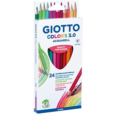 GIOTTO Colors 3.0 Watercolour Colouring Pencils, 24 Pieces in Assorted Colours, For Children, Parties and Schools GIOTTO Colors 3.0 Watercolour Colouring Pencils, 24 Pieces in Assorted Colours, For Children, Parties and Schools