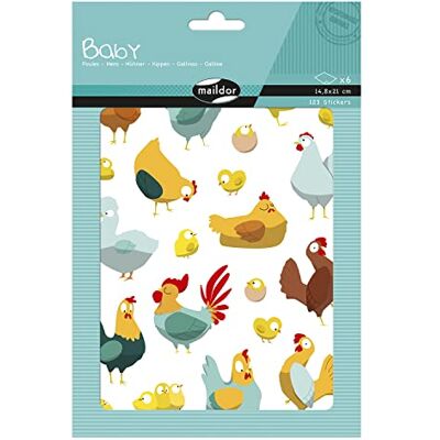 My Mandarine Maildor AE211C STICKERS Baby 6 sheets Dimensions: 14.8 x 21 cm From 2 years CHICKENS (123 stickers) Children's Creative and Leisure Activity DIY My Mandarine Maildor AE211C STICKERS Baby 6 sheets Dimensions: 14.8 x 21 cm From 2 years CHICKENS (123 stickers) Children's Creative and Leisure Activity DIY