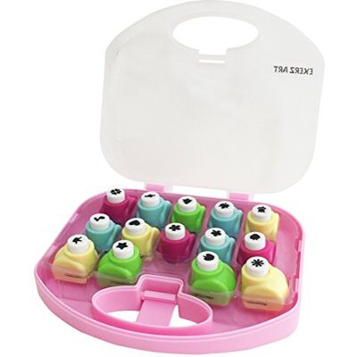 EXERZ Art EX588 - DIY Art & Craft Punch Set - 14 PCS in a Storage Box - Pink EXERZ Art EX588 - DIY Art & Craft Punch Set - 14 PCS in a Storage Box - Pink