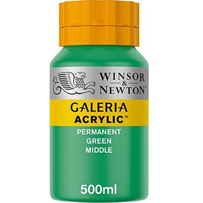 Winsor & Newton , Galeria Acrylic, Permanent Green Middle, 500ml Winsor & Newton , Galeria Acrylic, Permanent Green Middle, 500ml