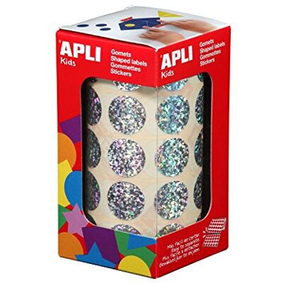 APLI Kids 11634 Roll of 1770 Round Metallic Stickers 20 mm HOLOGRAP APLI Kids 11634 Roll of 1770 Round Metallic Stickers 20 mm HOLOGRAP