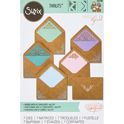 Sizzix Thinlits Die set 7PK Envelope Liners Intricate, Multi-Colour colour Sizzix Thinlits Die set 7PK Envelope Liners Intricate, Multi-Colour colour