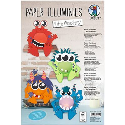 Ursus Paper Illuminies Little Monsters, 57340001F Creative Set for Children to Craft 4 Monster Mini Lights, Includes Pre-Cut Parts and Instructions (English Language not Guaranteed), Colourful Ursus Paper Illuminies Little Monsters, 57340001F Creative Set for Children to Craft 4 Monster Mini Lights, Includes Pre-Cut Parts and Instructions (English Language not Guaranteed), Colourful