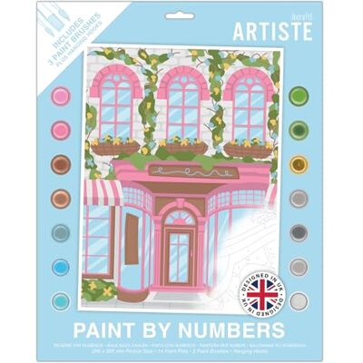 DOCRAFTS ARTISTE Large Paint by Numbers, Shop Front, Summer Craft, 395x295mm Board 14 Acrylic Colour Paint 3 Size Brush Set, Adults Craft, Hobbies Craft, Number Coded Design, Personalised Art DOCRAFTS ARTISTE Large Paint by Numbers, Shop Front, Summer Craft, 395x295mm Board 14 Acrylic Colour Paint 3 Size Brush Set, Adults Craft, Hobbies Craft, Number Coded Design, Personalised Art
