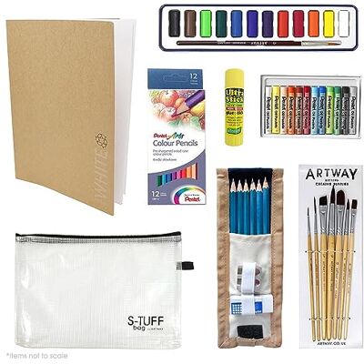 Artway Essentials Art Kit - S-tuff Bag, Pencils, Brushes - Art Kit Artway Essentials Art Kit - S-tuff Bag, Pencils, Brushes - Art Kit