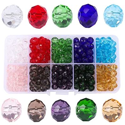 Lumeiy 8mm Briolette Crystal Glass Beads for Jewelry Making,Crystal Spacer Beads Faceted Glass Beads Beads Assorted Colors with Container Box(300pcs) (LU012-Beads-8MM) Lumeiy 8mm Briolette Crystal Glass Beads for Jewelry Making,Crystal Spacer Beads Faceted Glass Beads Beads Assorted Colors with Container Box(300pcs) (LU012-Beads-8MM)