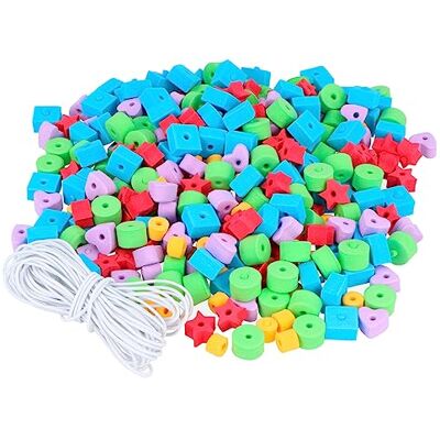 INNSPIRO Eva Rubber Beads of Mixed Shapes and Colors Thickness of 8 mm. 500u. Approx. and Cord 3 m.Bag INNSPIRO Eva Rubber Beads of Mixed Shapes and Colors Thickness of 8 mm. 500u. Approx. and Cord 3 m.Bag