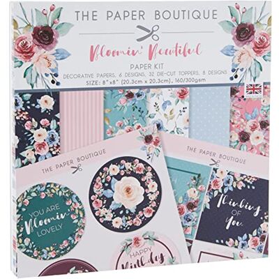 Paper Boutique The Bloomin Beautiful Paper Kit, 8"x8 Paper Boutique The Bloomin Beautiful Paper Kit, 8"x8