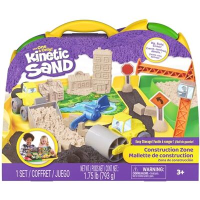Kinetic Sand Construction Zone, Moldable Play Sand Sensory Toys, Ages 3+ Build with 2 Toy Trucks, Tools & Working Crane, 1lb Sand & Storage Case, Creative Open-Ended Play, Birthday Gifts for Kids Kinetic Sand Construction Zone, Moldable Play Sand Sensory Toys, Ages 3+ Build with 2 Toy Trucks, Tools & Working Crane, 1lb Sand & Storage Case, Creative Open-Ended Play, Birthday Gifts for Kids