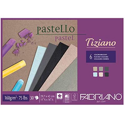 Fabriano Tiziano 46229742 Pastel Paper Pad A3 30 Sheets 6 Colours Fabriano Tiziano 46229742 Pastel Paper Pad A3 30 Sheets 6 Colours
