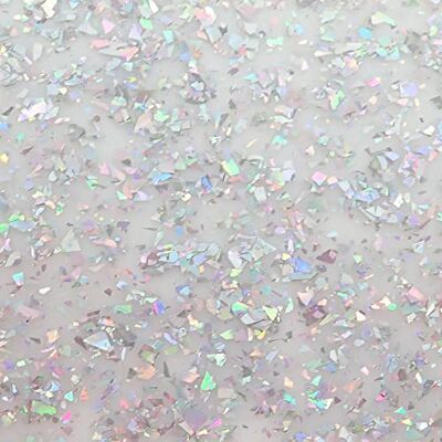 Incudo Silver Transparent Chunky Glitter Acrylic Sheet 150x125x3mm Incudo Silver Transparent Chunky Glitter Acrylic Sheet 150x125x3mm