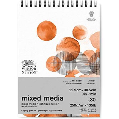 Winsor & Newton Paper, White, 22,9 x 30,5 cm-30 Blatt für Mixed Media Winsor & Newton Paper, White, 22,9 x 30,5 cm-30 Blatt für Mixed Media