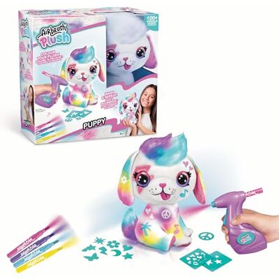 Airbrush Plush Puppy – Decorate Your Own Plush Toy with Battery Powered Airbrush, Wash-Off Chalk Pens & 100+ Sticker Stencils Craft Kit for Kids Age 6+ Airbrush Plush Puppy – Decorate Your Own Plush Toy with Battery Powered Airbrush, Wash-Off Chalk Pens & 100+ Sticker Stencils Craft Kit for Kids Age 6+