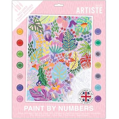 DOCRAFTS ARTISTE Large Paint by Numbers, Abstract Floral, Summer Craft, 395x295mm Board 14 Acrylic Colour Paint 3 Size Brush Set, Adults Craft, Hobbies Craft, Number Coded Design, Personalised Art DOCRAFTS ARTISTE Large Paint by Numbers, Abstract Floral, Summer Craft, 395x295mm Board 14 Acrylic Colour Paint 3 Size Brush Set, Adults Craft, Hobbies Craft, Number Coded Design, Personalised Art