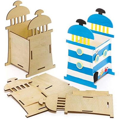 Baker Ross FE329 Lighthouse Wooden Flowerpot Craft Kits Pack of 4, Make Your Own Flower Pot, Planting Pots for Children to Decorate, Creative Activities for Kids Baker Ross FE329 Lighthouse Wooden Flowerpot Craft Kits Pack of 4, Make Your Own Flower Pot, Planting Pots for Children to Decorate, Creative Activities for Kids