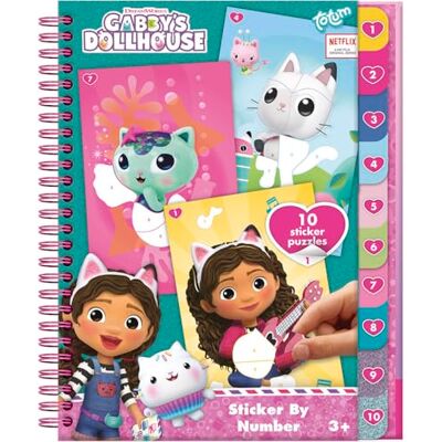 TM ESSENTIALS Gabby's Dollhouse Sticker by Number Activity Book, Ages 3+ TM ESSENTIALS Gabby's Dollhouse Sticker by Number Activity Book, Ages 3+