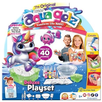 John Adams Aqua Gelz Deluxe Core Playset Create A Magical Fantasy World Make 40+ Squishy, Glitter & Glow in the Dark Creations Mess-Free Play Age 5+ Great Gift Idea for Birthday & Christmas John Adams Aqua Gelz Deluxe Core Playset Create A Magical Fantasy World Make 40+ Squishy, Glitter & Glow in the Dark Creations Mess-Free Play Age 5+ Great Gift Idea for Birthday & Christmas