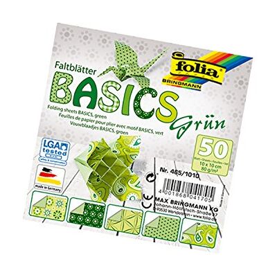 Folia Basics folding sheets, 80 g/qm, 50 sheets assorted in 5 designs Folia Basics folding sheets, 80 g/qm, 50 sheets assorted in 5 designs
