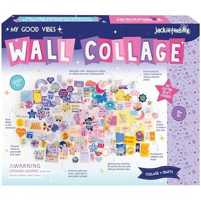 jackinthebox DIY Wall Collage Kit with Glitter Crafts, 1350 PCS, Aesthetic Wall Decor for Teen & Tween Girls, Great for 11 12 13 14 15 Year Old Girls. jackinthebox DIY Wall Collage Kit with Glitter Crafts, 1350 PCS, Aesthetic Wall Decor for Teen & Tween Girls, Great for 11 12 13 14 15 Year Old Girls.