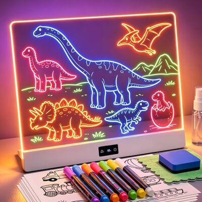 KOKODI Rechargeable LED Drawing Board for Kids, 14in LED Note Board with 8+3 Lighting Modes, Light Up Drawing Pad with Built-in Stand, Glowing Sketch Pad Art Set, Birthday Gifts for Kids 3-12 KOKODI Rechargeable LED Drawing Board for Kids, 14in LED Note Board with 8+3 Lighting Modes, Light Up Drawing Pad with Built-in Stand, Glowing Sketch Pad Art Set, Birthday Gifts for Kids 3-12