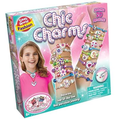 Small World Toys Fashion Chic Charms Jewellery Making Kit, 20 Projects, Crystal Gem Decorating Set, Ages 8+ Small World Toys Fashion Chic Charms Jewellery Making Kit, 20 Projects, Crystal Gem Decorating Set, Ages 8+