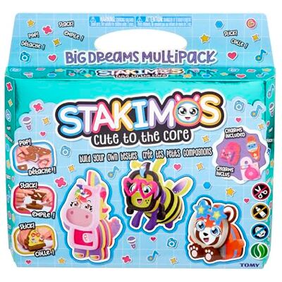 TOMY Stakimos Big Dreams 3 Pack Kids Craft Set to Build Your Own Adorable 3D Characters from Recycled Polyester Craft Foam No Glue or Cutting Needed Craft Kits for Kids Ages 6+ Years TOMY Stakimos Big Dreams 3 Pack Kids Craft Set to Build Your Own Adorable 3D Characters from Recycled Polyester Craft Foam No Glue or Cutting Needed Craft Kits for Kids Ages 6+ Years