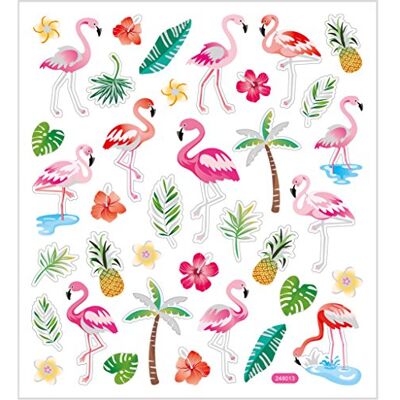 Creativ 29138 Stickers Flamingos , sheet 15x16, 5 cm, approx. 37 pc, flamingo, 1sheet, Silver Creativ 29138 Stickers Flamingos , sheet 15x16, 5 cm, approx. 37 pc, flamingo, 1sheet, Silver