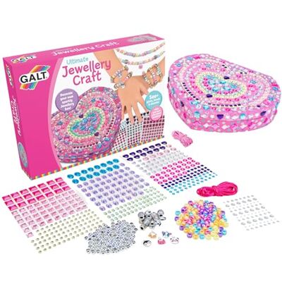 Galt Ultimate Jewellery Craft Kit Create Your Own Jewellery, Childrens Bracelet & Necklace Making Kit, Kids Arts & Crafts Kit with 500+ Gems, Beads & Charms Make Your Own Jewelry Box Ages 7+ Galt Ultimate Jewellery Craft Kit Create Your Own Jewellery, Childrens Bracelet & Necklace Making Kit, Kids Arts & Crafts Kit with 500+ Gems, Beads & Charms Make Your Own Jewelry Box Ages 7+