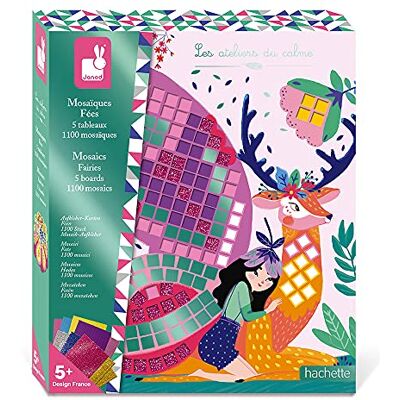 Janod Fairies Foam Mosaics Box Les Ateliers du Calme Creative Leisure Kit for Children Fine Motor Skills and Concentration Learning from 5 Years, J07960 Janod Fairies Foam Mosaics Box Les Ateliers du Calme Creative Leisure Kit for Children Fine Motor Skills and Concentration Learning from 5 Years, J07960