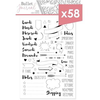 Aladine Stampo Planner Bullet Journal Stamp sheet Bullet Journal Scrapbooking and DIY Customize your Diaries and Notebooks Kit of 58 Stamps Design Bullet Journal Aladine Stampo Planner Bullet Journal Stamp sheet Bullet Journal Scrapbooking and DIY Customize your Diaries and Notebooks Kit of 58 Stamps Design Bullet Journal