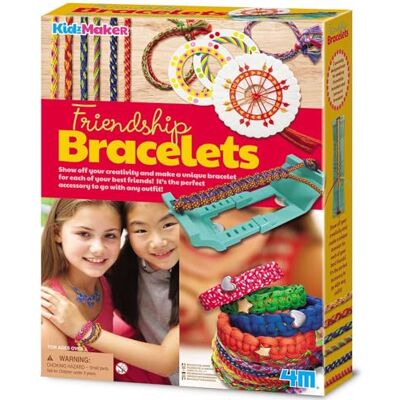 4M KidzMaker Friendship Bracelets Kit Jewellery Craft Set with Bracelet-Making Wheel & Colourful Threads Creative DIY Art Activity for Kids Fun Gift for Girls & Boys Aged 5+ Screen-Free Play 4M KidzMaker Friendship Bracelets Kit Jewellery Craft Set with Bracelet-Making Wheel & Colourful Threads Creative DIY Art Activity for Kids Fun Gift for Girls & Boys Aged 5+ Screen-Free Play