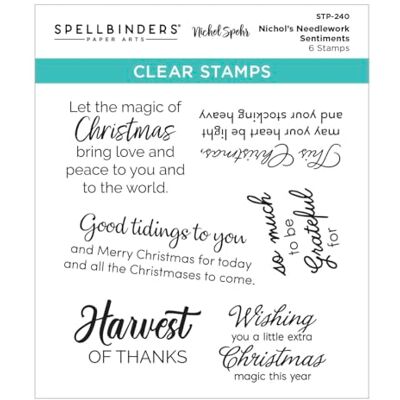 Spellbinders STP-240 Nichol's Needlework Sentiments Clear Stamp Set from the Nichol's Needlework Collection by Nichol Spohr Spellbinders STP-240 Nichol's Needlework Sentiments Clear Stamp Set from the Nichol's Needlework Collection by Nichol Spohr