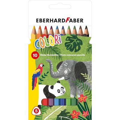 Eberhard Faber 511409 Colouring Pencils Thick, Triple Faced, Pack of 10 Eberhard Faber 511409 Colouring Pencils Thick, Triple Faced, Pack of 10