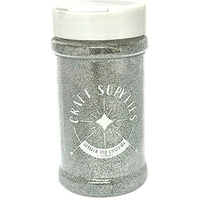 Palm 200g Shaker Jar of Extra Fine Silver Glitter Palm 200g Shaker Jar of Extra Fine Silver Glitter