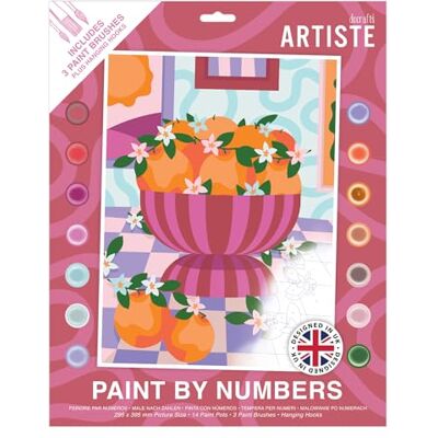 DOCRAFTS ARTISTE Large Paint by Numbers, Oranges, Summer Craft, 395x295mm Board 14 Acrylic Colour Paint 3 Size Brush Set, Adults Craft, Hobbies Craft, Number Coded Design, Personalised Art DOCRAFTS ARTISTE Large Paint by Numbers, Oranges, Summer Craft, 395x295mm Board 14 Acrylic Colour Paint 3 Size Brush Set, Adults Craft, Hobbies Craft, Number Coded Design, Personalised Art