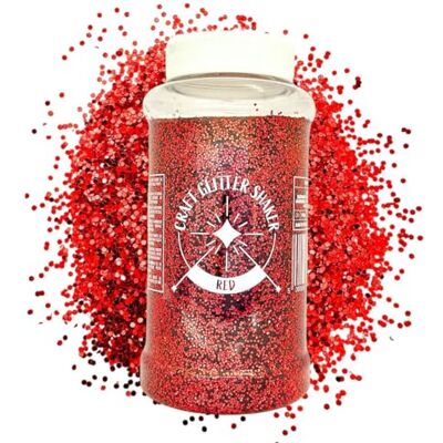 Palmsafe Large 500g Shaker Jar of Red Glitter-Colourful Glitter for Resin or Crafts, Chunky Glitter, Nail Art, MAT1126 Palmsafe Large 500g Shaker Jar of Red Glitter-Colourful Glitter for Resin or Crafts, Chunky Glitter, Nail Art, MAT1126