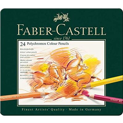 Faber-Castell Art & Graphic Polychromos Colour Pencil, Multicoloured, Tin Of 6, For Art, Craft, Drawing, Sketching, Home, School, University, Colouring, Artist Art Set Supplies Faber-Castell Art & Graphic Polychromos Colour Pencil, Multicoloured, Tin Of 6, For Art, Craft, Drawing, Sketching, Home, School, University, Colouring, Artist Art Set Supplies