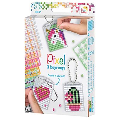 Pracht Creatives Hobby Pixel P20131 Mosaic Medallion Girl, Key Pendant for Children to Design Yourself, Easy Plug-In System, No Ironing or Gluing, Stones Made of Organic Plastic Pracht Creatives Hobby Pixel P20131 Mosaic Medallion Girl, Key Pendant for Children to Design Yourself, Easy Plug-In System, No Ironing or Gluing, Stones Made of Organic Plastic