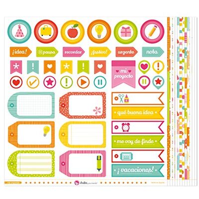 Anita y Su Mundo Anita and Su Mundo Collection I Organize Scrapbooking Papers, Paper, Multicoloured, 12" x 12 Anita y Su Mundo Anita and Su Mundo Collection I Organize Scrapbooking Papers, Paper, Multicoloured, 12" x 12