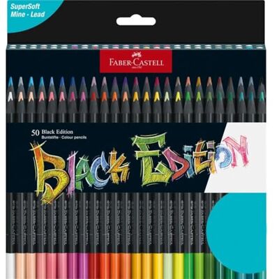 Faber-Castell Colouring Pencils Black Edition, Set of 50 tin of 12, (116450) Faber-Castell Colouring Pencils Black Edition, Set of 50 tin of 12, (116450)