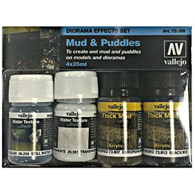 Vallejo VAL73189 Modelling Paint, Mud & Puddles Pigment Set 4 X 35ml, 35 ml (Pack of 4) Vallejo VAL73189 Modelling Paint, Mud & Puddles Pigment Set 4 X 35ml, 35 ml (Pack of 4)