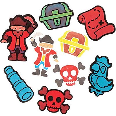 Baker Ross FE328 Pirate Craft Foam Stampers Pack of 10, Craft Stamps, Stamp Sets for Children, Ideal for Kids Arts and Crafts Projects Baker Ross FE328 Pirate Craft Foam Stampers Pack of 10, Craft Stamps, Stamp Sets for Children, Ideal for Kids Arts and Crafts Projects