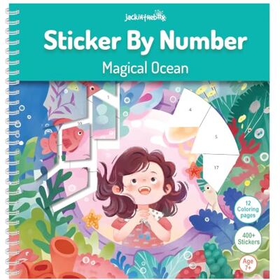 jackinthebox Sticker by Number Book Magical Ocean, 12 Scenes Puzzle Paint by Number Sticker Book + Coloring Pages, Toys for Kids, Gifts for Birthday, Arts & Crafts for Kids Age 7 8 9 10 jackinthebox Sticker by Number Book Magical Ocean, 12 Scenes Puzzle Paint by Number Sticker Book + Coloring Pages, Toys for Kids, Gifts for Birthday, Arts & Crafts for Kids Age 7 8 9 10