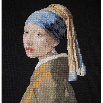 DMC The Girl with a Pearl by Johannes Vermeer, Advanced Cross Stitch Kit DMC The Girl with a Pearl by Johannes Vermeer, Advanced Cross Stitch Kit