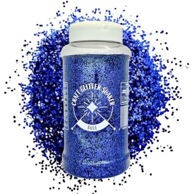 Palmsafe Large 500g Shaker Jar of Blue Glitter-Colourful Glitter for Resin or Crafts, Chunky Glitter, Nail Art, MAT1124 Palmsafe Large 500g Shaker Jar of Blue Glitter-Colourful Glitter for Resin or Crafts, Chunky Glitter, Nail Art, MAT1124