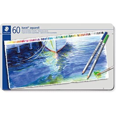 STAEDTLER 125 M60 Karat Aquarell Watercolour Colouring Pencil Assorted Colours (Tin of 60 Pencils) STAEDTLER 125 M60 Karat Aquarell Watercolour Colouring Pencil Assorted Colours (Tin of 60 Pencils)