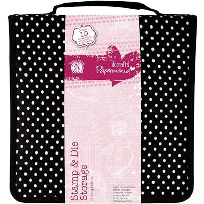Papermania Polka Dot Stamp & Die Storage, Black and White, 10 x 10", 10 Pockets, Storage Organiser Containing Magnetic Sheets, Refill Pockets Available Papermania Polka Dot Stamp & Die Storage, Black and White, 10 x 10", 10 Pockets, Storage Organiser Containing Magnetic Sheets, Refill Pockets Available